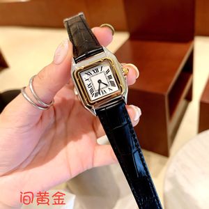Moda dla kobiet zegarki skórzany pasek kwarcowy sukienka zegarek dwukrotne złotą skrzynkę Splash Waterproof Designer zegar na rękę zegar Montre de Luxe