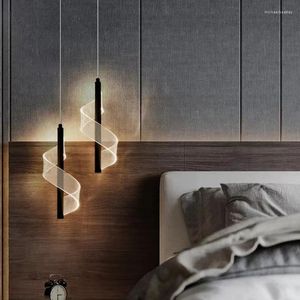 Lâmpadas pendentes Bedroom Caminhão de cabeceira minimalista Luzes LEDs Modern Lut Room Restaurante Bar Small Sushing Lamp Decor Fixtur