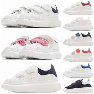 2024 Designer Kids Shoes White Red Black Dream Blue Single Strap outsized Sneaker Rubber Sole AMCQS Soft Calfskin Leather Lace up Trainers Sports footwear