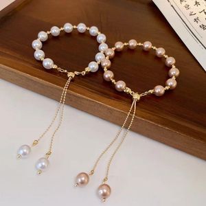 Strand French Retro Pearl Tassel Pull Out Bracelet Moda