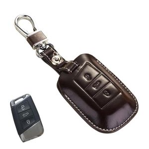 Stickers Leather Key Fob Cover For Volkswagen Passat B8 Accessories 2017 Magotan VW Passat B8 2015 Variant 2016 Key Holder Case Key Chain