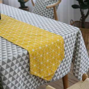 Table Runner 2023 Arrival High Quality Multi Size Rectangle Yellow Linen Cotton Runners For Home Dining TV Cabinet Decoration