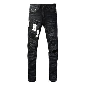 Męskie projektant dżinsów w trudnej sytuacji Rower Biker Slim Fit Motorcycle Denim dla męskiej najwyższej jakości mody Jean Mans Pants Pour Hommes Real dżinsy 1313