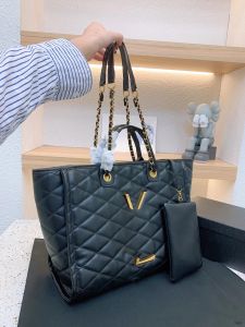fashion brand 2pcs/set women Gold Chain Crossbody Shoulder tote bag Luxury Messenger 36CM Handbags Classic 5A Quality Leather Shopping Designer Wallet