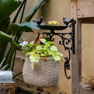Altre forniture per uccelli Ghisa vintage Stile classico europeo nostalgico Decorazione del giardino domestico Bacinella per alimenti appesa a parete