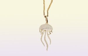 New Micro Crystal Jellyfish Luxury Clavicle Chain Necklace Ocean Tropical Design Tassel Gold Color Woman Necklace Zk30 X07073262056998688
