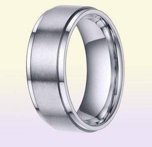Tigrade 68mm cor prata anel de carboneto de tungstênio masculino preto escovado aliança de casamento masculino anéis de noivado para mulheres moda bague2664700