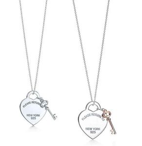 Original classic S925 Sterling Silver women039s necklace fashion love key pendant necklace jewelry gift for girlfriend Y12049511238