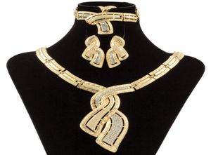 Mode Gold Schmuck Nigerianischen Kristall Halskette Creolen Frauen Italienische Braut Schmuck Sets Hochzeit Zubehör3371718