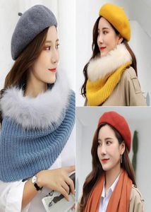 12 Colors Womens Cashmere Beret High Grade Solid Beanie Painter Cap Bonnet Caps Stretchy Flat Hat Stylish Trilby Winter Warm Outdo4511964