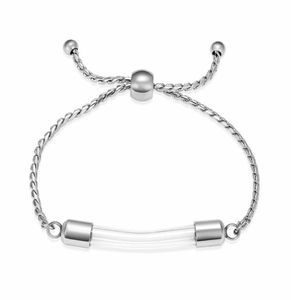 Pulseira de cremação de aço inoxidável para cinzas para tubo de vidro transparente urna jóias memorial masculino mulher2790970