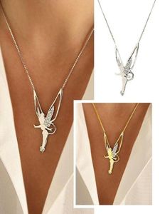 9st Fashion Simple Alloy Angel Charms hängen halsband för kvinnliga födelsedagsfest smycken gåvor t2098490874