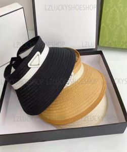 Summer Luxury Visors Cap Woman Adjustable Weave Sun Hats High Quality Classic Geometry Letter Outdoor Exercise Fashion Sandbeach S4553383