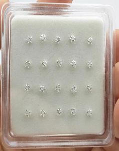 925 Sterling Silver Star Cubic Zircon Nose Stud Body Piercing Jewelry 20PCSPACK1320411
