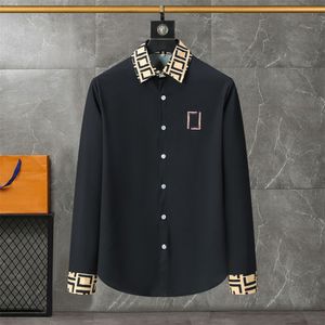 Camicia da uomo Designer Fashion Monogramma estivo a maniche lunghe Stampa polo monopetto da spiaggia Camicia casual con risvolto Camicia da lavoro europea americana Asia M-3XL GJ48