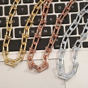 Pendant Necklaces High Quality Classic Thin And Thick Chain 45cm~55cm U Shape Horseshoe Chain Necklaces For Women Luxury Brand Jewelry Party GiftsL231225
