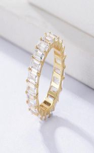 Wedding Rings Engagement For Women Luxury Elegant Paved Square Crystal Zircon Promise Love Marriage Jewelry2344529