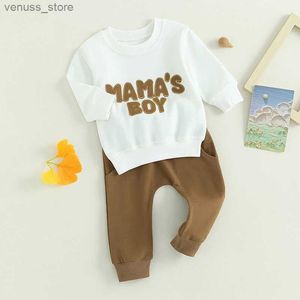 Clothing Sets 0-3Years Toddler Boys 2Pcs Fall Clothes Sets Long Sleeve Letter Embroidery Sweatshirt Tops Pant