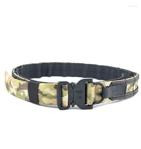 Belts Men039s Tactical Belt Military Survival Molle Multi Function Double Layer Combat Training Multicam Battle Metal Buckle1218945