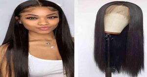 Tani surowe indyjskie proste przezroczyste HD 13x6 Frontal Closure for Black Women Human Hair Lace Front Wig2967766