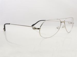 Klare Brillengestelle für Männer, transparent, randlos, Metall, Designer-Brillen, Espejuelos Mujer1760724