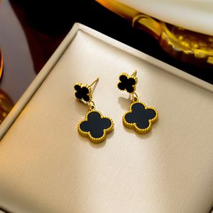 패션 빈티지 4 Four Leaf Clover Earring Stud Earrings Earrings 디자이너 Mossanite Jewelry Ohrringe Stainless Earings 여성 보석 Viviene Westwood Earing