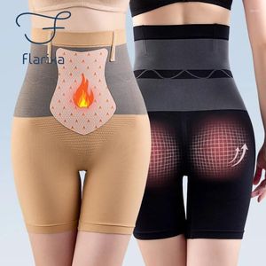 Women's Shapers Flarixa Flat Belly Reducing Panties For Women High Waist Slimming Shorts Winter Thermal Underwear BuLifter Body Shaper Pants