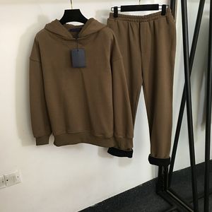 Ins moda esporte fatos de treino luxo hoodies calças letras clássicas impressão agasalho na moda duas peças algodão agasalho