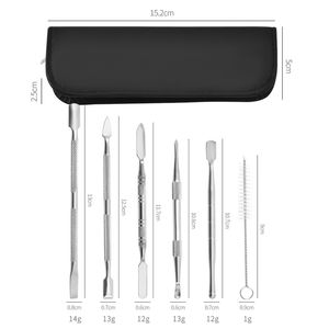 Stainless Steel Dab Tool Kit Digging Wax Oil Cream Pick Tools for Tobacco Dry Herb Pen Mini Brush Cleaner Water Pipes with Bag Packaging