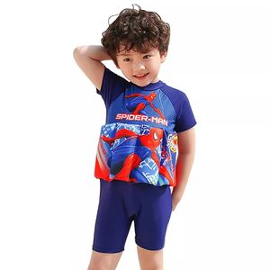 Sätt flytkraft Swimsuit One Piece Dräkt 27 år Barn Kort ärm flytande badkläder Kid Cartoon Swimming Baddräkt