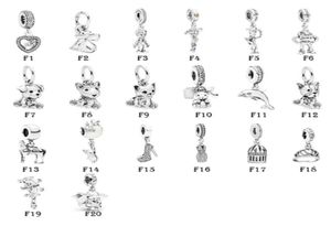 NEW 925 Sterling Silver Fit P Charms Bracelets Dog Cat Elephant Crown Dress Birdcage Horse Dangle Charm for European Women Wedding Original Fashion Jewelry6362398