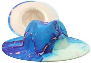 Beanieskull Caps Fedora Wide Brim Print Tie Dye Men039s and Women039s Tweed Fashion Panama Retro Gradient Jazz Hat Fedora M5915658