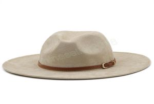 Fedora Hat Women Suede Felt Vintage Church Ladies Hat Unisex Wide Brim Panama Cowboy Cap Jazz Gentleman Wedding Hat For Man8902086