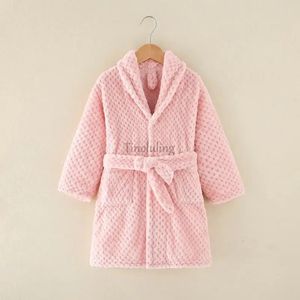 Baby Girls Clothes Winter Flannel Robes for Kids Teen Girls Bathrobe for 4-14 Y Children Pajamas Robes Pink Blue Navy Bath Towel 231225