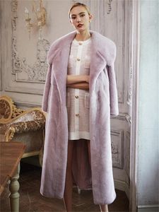 Женское меховое пальто женщины Женщины Long Lose Closed Hampth 2024 Winter Fashion Высокая одежда высококачественная одежда