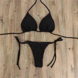 Costume da bagno donna sexy perizoma bikini con laccetto laterale costume da bagno da donna cinturino diviso fasciatura regolabile stile costumi da bagno brasiliani costumi da bagno L231225