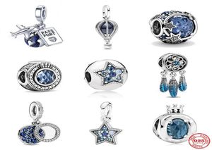 Ny populär 925 Sterling Silver European Charm Original Armband Female P Jewelry Blue Pendant Star Suspension Gift4705225