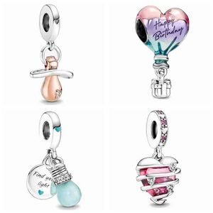 925 STERLING SREBRY Dangle Charm świeci w ciemności żarówek podwójny Dangle Baby Smakier