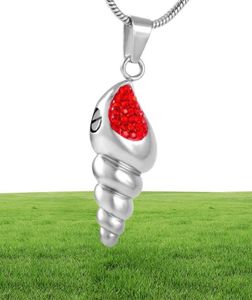 Pendanthalsband Petanimal Ashes Keepsake Memorial Urn Necklace For Women Men Red Blue Crystal Conch Cremation Pendantampjewel9448250876