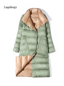 Jaquetas 2023 novas mulheres duplas lados long slim jack winter inverno 90% pato branco casaco de baixo para fêmea de peito duplo parka snow Outwear