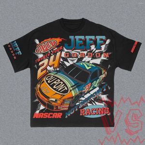 Kvinnors T-skjortor harajuku racing skalle grafik överdimensionerad goth t-shirt y2k topps tröja gotiska kvinnor kläder streetwear kläder