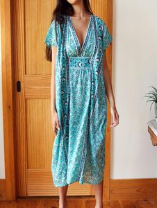 Donni estivi stampati bohémien Beach abbigliamento coverup kaftan in abito da spiaggia tunica tunica da bagno indossare copertina di abiti da tunge q921 sarongs8396838