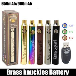 Brass knuckles Preheat battery BK 900mAh twist preheat batteries 510 thread single package box with wireless charger