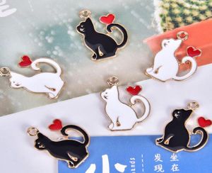 20pcs Classics Lucky Cat Enamel Charms Craft Metal Animal Kitty Charms for Blakijanie Karkowanie biżuterii DIY Making ręcznie robione rzemieślnicze Rzemiosło5820925