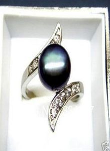 Black Akoya Hultured Pearl Bead Ring01234567891011363525