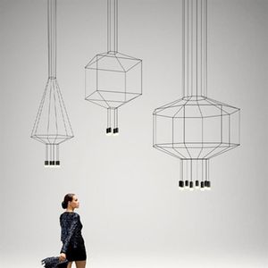 Designer Kronleuchter Beleuchtung modern für lebende Esszimmer Schlafzimmer Nordic Wire Flow Lobby Treppe Loft Kitchen Hanging Lampen Pend221s