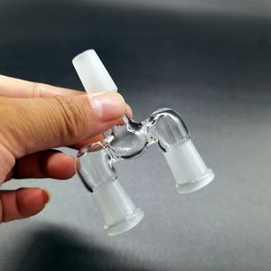 14mm 18mm Adaptador De Vidro Tigela Dupla Acessórios Para Fumar 3 Juntas Em Um Drop Down Dois Tamanhos Wishbone Splitter Adaptador Fosco Para Opções Bongs Dab Rigs