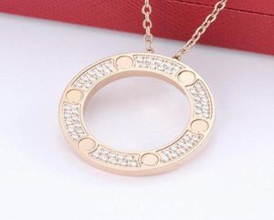 2022SS Dual Circle Pendant Halsband Vackra smycken rostfritt stålkedja hänge halsband6464080