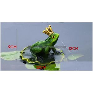 Zestawy ogrodowe żywica pływające żaby Statua kreatywna żaba scpture staw staw dekoracyjny domowy dekoracje akwarium biurka ozdoba upuść dhelz