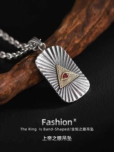 Pendant Necklaces New design Eye of God Necklace Men's High Street Men's Fashion Brand Design Retro old Joker senior niche men's giftsL231225